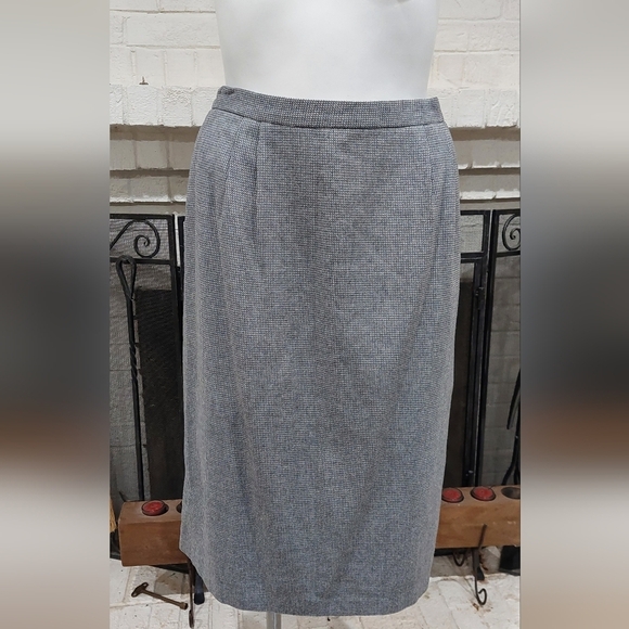 Vintage Mini Checkered Gray Blazer & Skirt Suit Set Classic Women's Size 18 - Picture 5 of 15